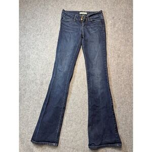 Bullhead Black Flare Jeans Size 3L Dark Wash Stretch Denim Long Length